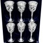 Набор серебряных рюмок для водки или коньяка "Эдельвейс" (6 шт) (объем 1 рюмки 40 мл) - фото 1