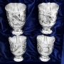 Набор серебряных стопок для водки или коньяка "Возрождение" (4 шт) (объем 1 стопки 80 мл) - фото 1