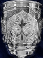 Набор серебряных стаканов "Герань" (6 шт) (объем 1 стакана 250 мл) - фото 2