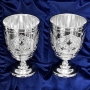 Набор серебряных стаканов "Герань" (2 шт) (объем 1 стакана 250 мл) - фото 1