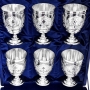 Набор серебряных стаканов "Герань" (6 шт) (объем 1 стакана 250 мл) - фото 1