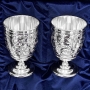 Набор серебряных бокалов для виски или коньяка "Герань-2" (2 шт) (объем 1 бокала 250 мл) - фото 1