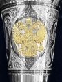 Серебряный бокал с позолоченным гербом России "Князь-4" (объем 180 мл) - фото 2