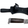 Серебряный нож с дамасской сталью и ручкой из орехового дерева "Хищник-3" - фото 2