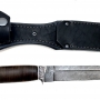 Серебряный нож с дамасской сталью и ручкой из орехового дерева "Хищник-3" - фото 3