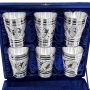 Набор серебряных стаканов "Эскиз-3" (6 шт) (объем 1 стакана 330 мл) - фото 1