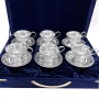 Набор серебряных чашек чайных с блюдцами "Байкал-3" (6 шт, 12 предметов) (объем 1 чашки 175 мл) - фото 2