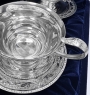 Набор серебряных чашек чайных с блюдцами "Байкал-3" (6 шт, 12 предметов) (объем 1 чашки 175 мл) - фото 3