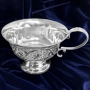 Набор серебряных чашек чайных с блюдцами "Байкал-3" (6 шт, 12 предметов) (объем 1 чашки 175 мл) - фото 5