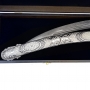 Серебряная сабля с гравировкой, чеканкой, горячей чернью, слоновой костью и дамасской сталью "Легенда-2" - фото 4