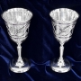 Набор серебряных рюмок "Кристалл" (2 шт) (объем 1 рюмки 90 мл) - фото 1