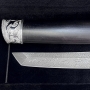 Серебряный нож "Танто-2", серебро, бриллианты, дамасская сталь, дерево драп - фото 4