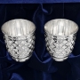 Набор серебряных стаканов "Чешуя" (2 шт) (объем 1 стакана 230 мл) - фото 1