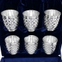 Набор серебряных стаканов "Чешуя" (6 шт) (объем 1 стакана 230 мл) - фото 1