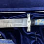Серебряный нож "Властелин-2" (серебро, золото, бриллианты, топазы, агат, лазурит) - фото 5