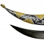 Серебряный нож с позолотой, чеканкой, чернением и дамасской сталью "Блеск-2" - фото 4