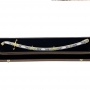 Эксклюзивная серебряная сабля со слоновой костью, горячей эмалью, золотым покрытием и дамасской сталью "Эдельвейс-2" - фото 2