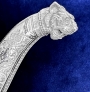 Серебряная сабля с гравировкой, чеканкой, горячей чернью, слоновой костью и дамасской сталью "Легенда-3" - фото 5
