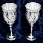 Набор серебряных рюмок для водки или коньяка "Жасмин-4" (2 шт) (объем 1 рюмки 75 мл) - фото 2