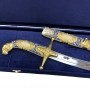 Эксклюзивная серебряная сабля со слоновой костью, горячей эмалью, золотым покрытием и булатной сталью "Империя" - фото 8