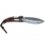 Нож с Дамасской сталью, серебром, кожей и деревом "Беринг-3" - фото 5