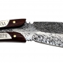 Нож с Дамасской сталью, серебром, кожей и деревом "Беринг-3" - фото 7