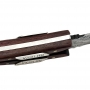 Нож с Дамасской сталью, серебром, кожей и деревом "Беринг-3" - фото 10
