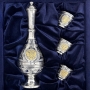 Серебряный набор для водки или коньяка с позолоченным гербом России "Держава-4" (5 предметов) - фото 2