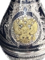 Серебряный набор для водки или коньяка с позолоченным гербом России "Держава-4" (5 предметов) - фото 4