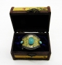 Серебряный браслет с вставками из чистого золота 999 пробы и бирюзой "Атлантида" - фото 2