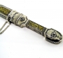 Серебряный кинжал с вставками из чистого золота и Дамасской сталью "Византия" - фото 2