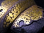 Старинный кинжал "Императорский", антиквариат, XIX век, кожа, вставки из чистого золота, слоновая кость, амузгинская сталь ! - фото 4