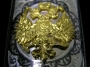 Серебряный кинжал с позолоченным гербом, слоновой костью и дамасской сталью "Халиф" - фото 5