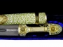 Серебряный кинжал с золотым покрытием, горячей эмалью, слоновой костью и дамасской сталью "Адонис" - фото 1