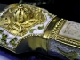 Серебряный кинжал с золотым покрытием, горячей эмалью, слоновой костью и дамасской сталью "Адонис" - фото 6